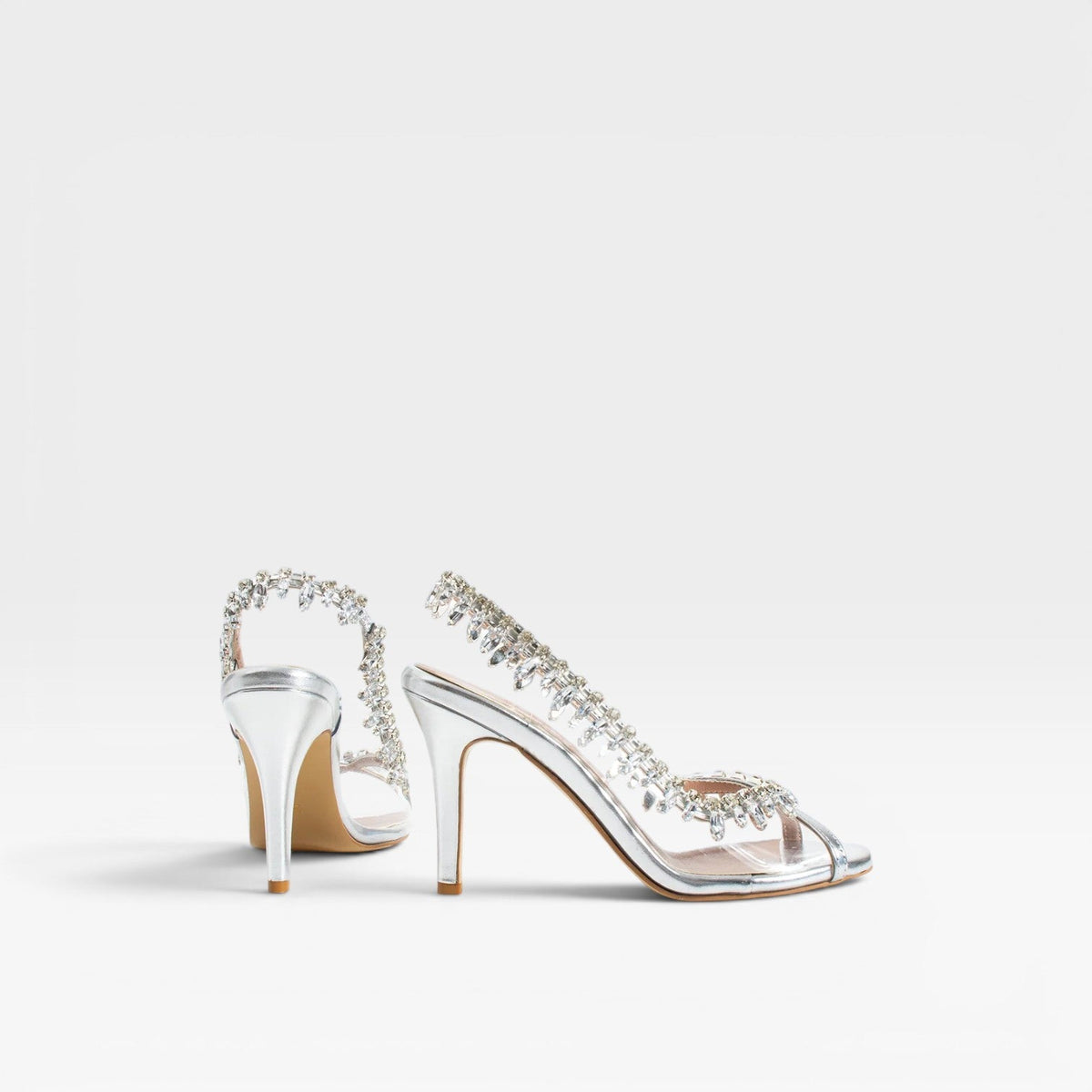 Women's Crystal Chain Strappy Heels