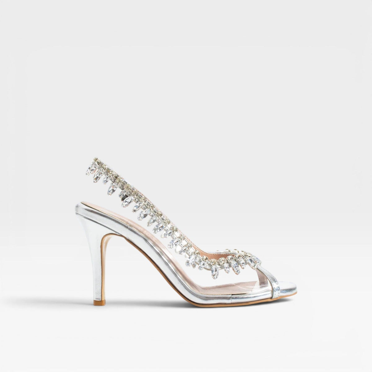 Women's Crystal Chain Strappy Heels